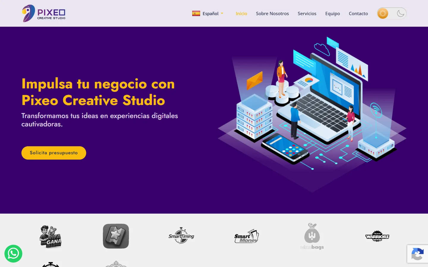 Vista del proyecto Pixeo Creative Studio
