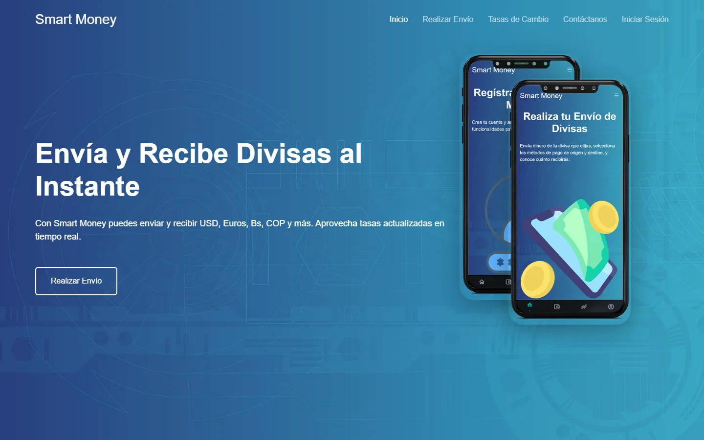 Vista del proyecto Smart Money Vzla